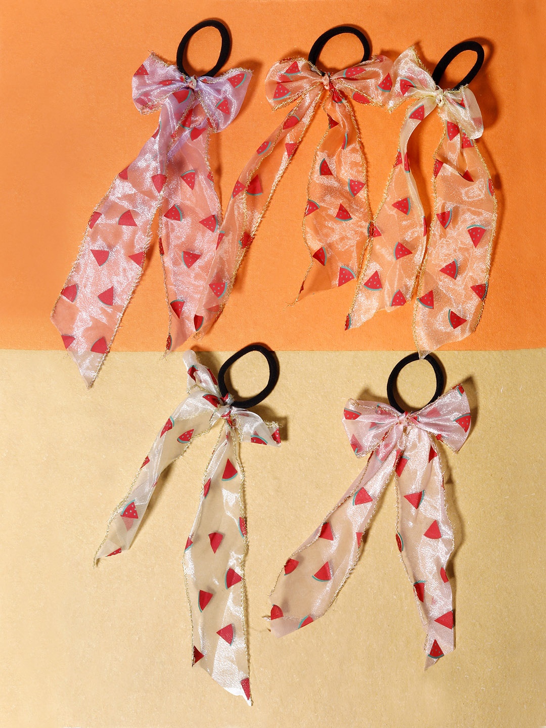 

Blueberry KIDS Set of 5 Black Ponytail Holders with Ribbon Detail