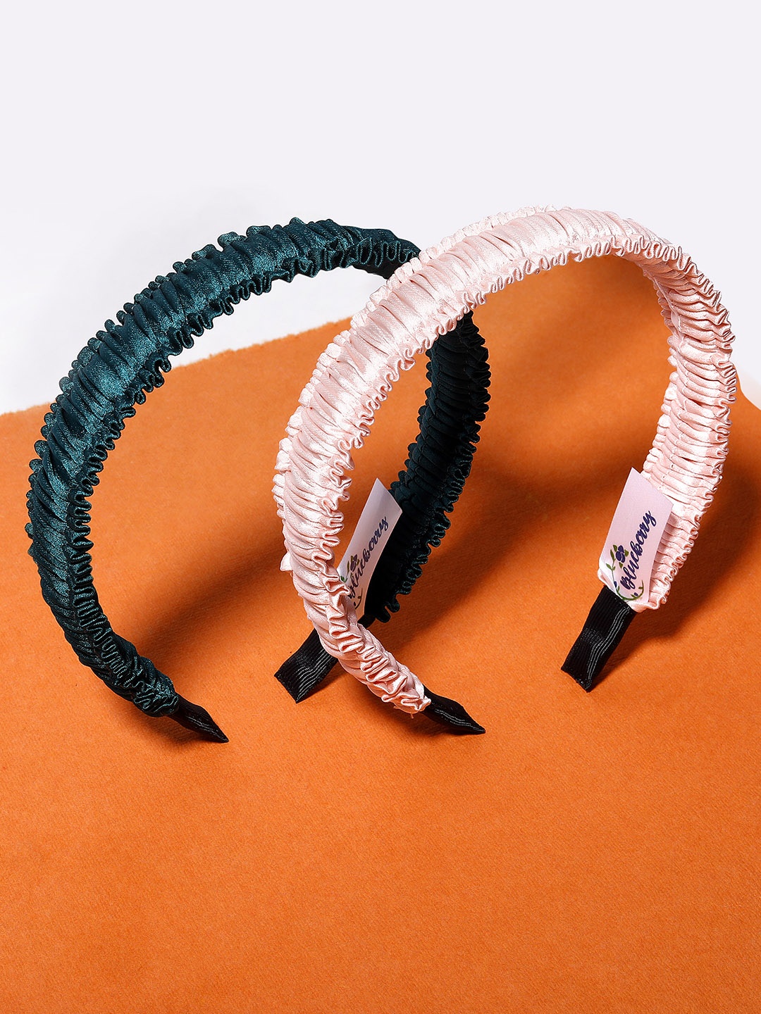 

Blueberry KIDS Set of 2 Solid Ruched Hair Bands, Pink
