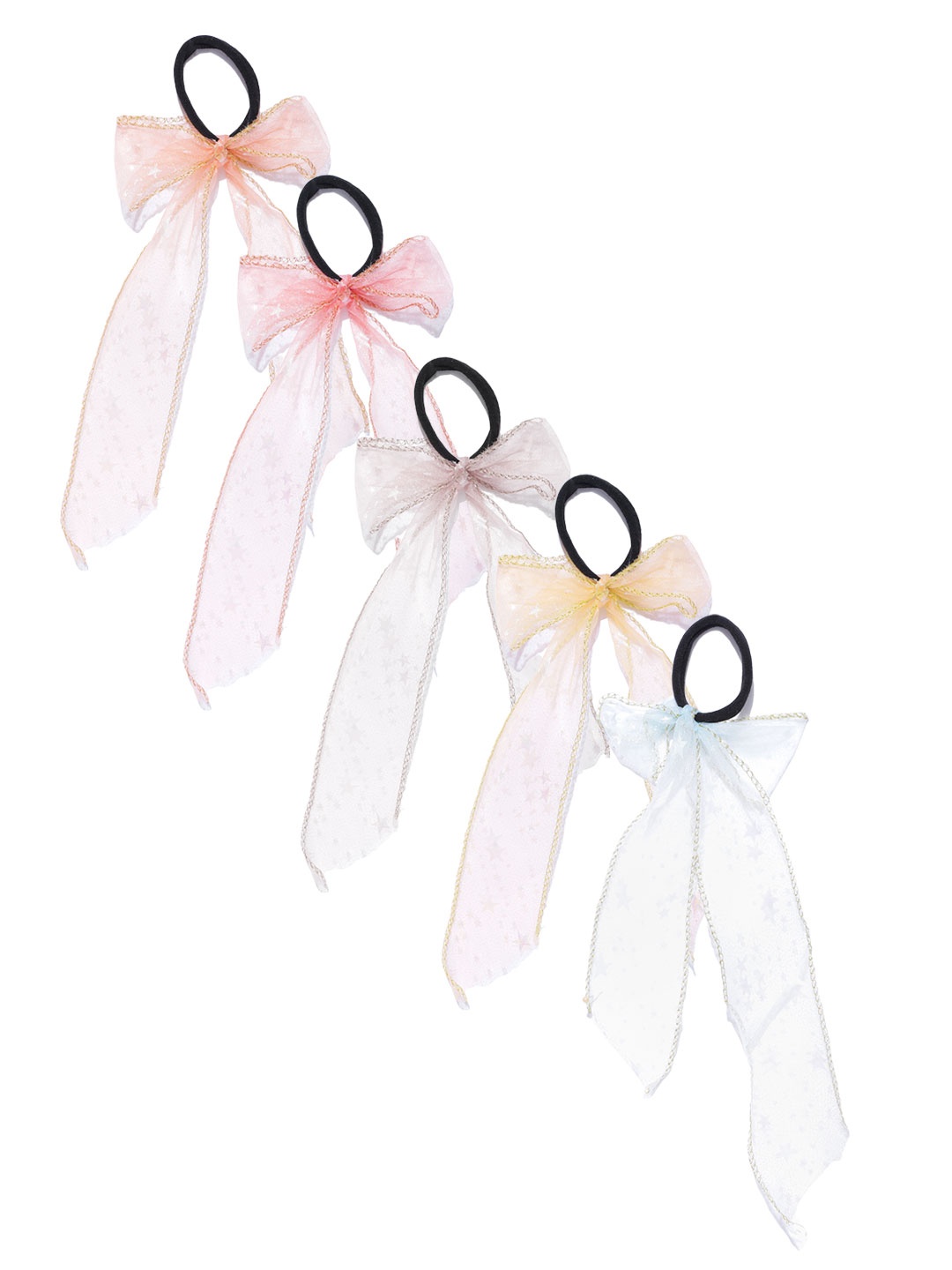 

Blueberry KIDS Girls Multicoloured Set of 5 Ponytail Holders, Multi