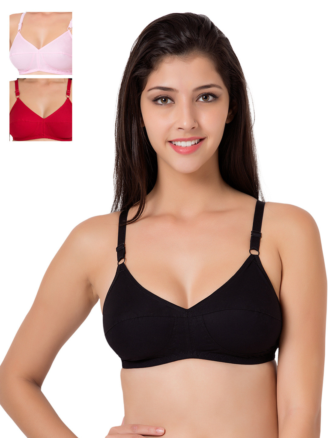 

Souminie Pack of 3 Full-Coverage Bras SLY933, Black