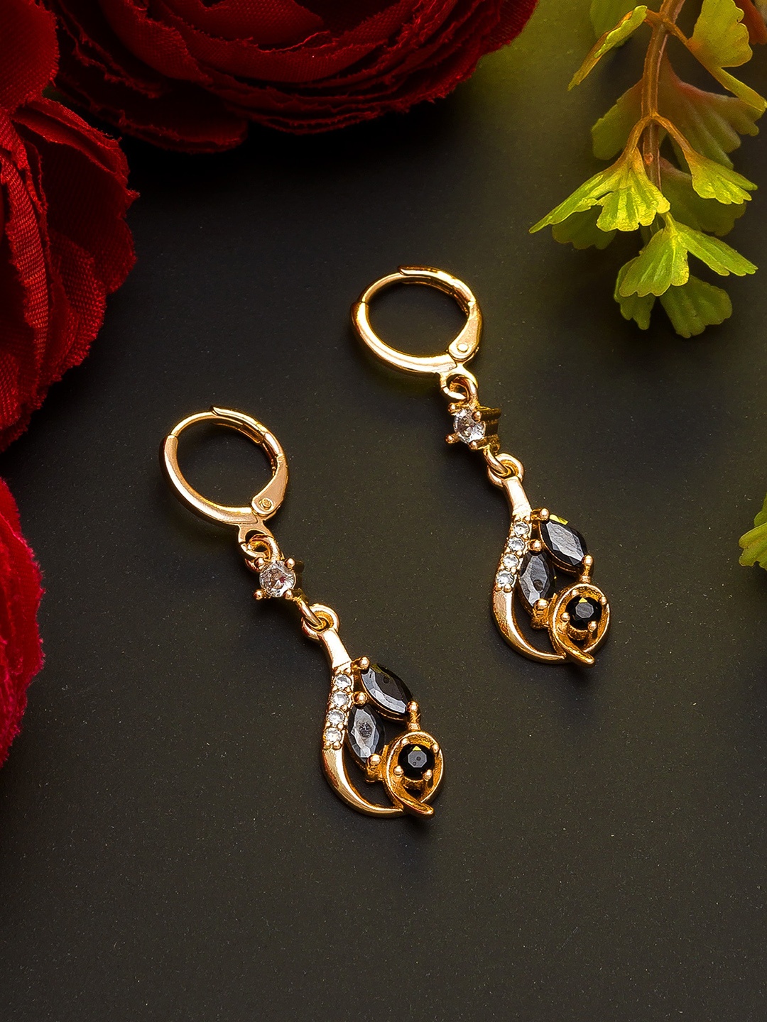 

aadita Rose Gold Contemporary Drop Earrings