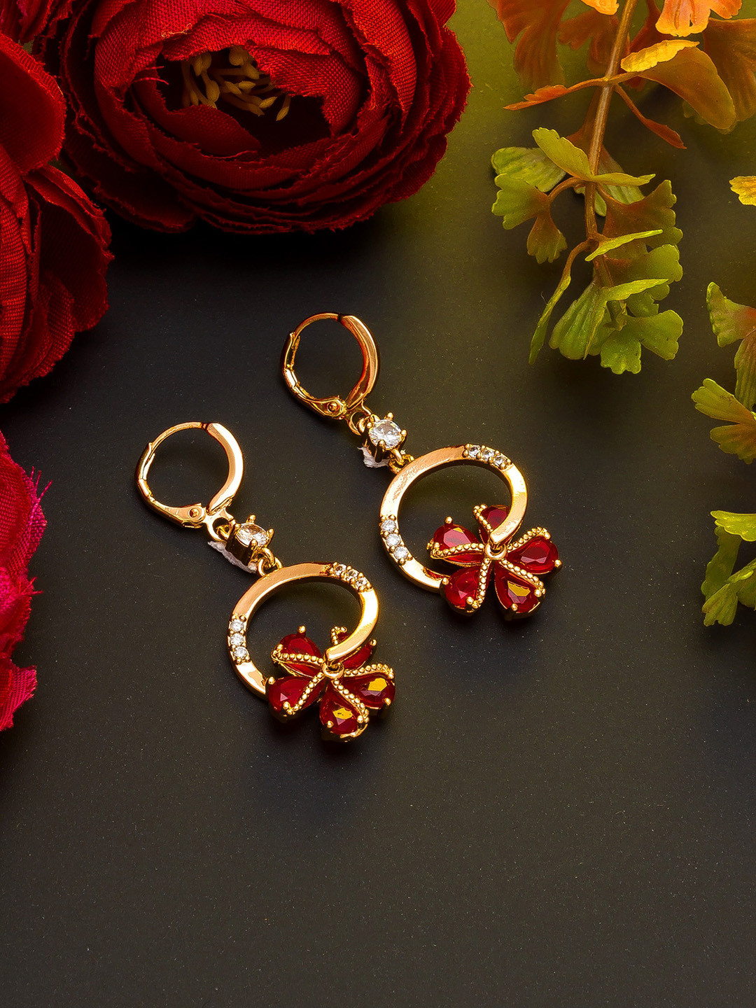 

aadita Rose Gold Contemporary Drop Earrings