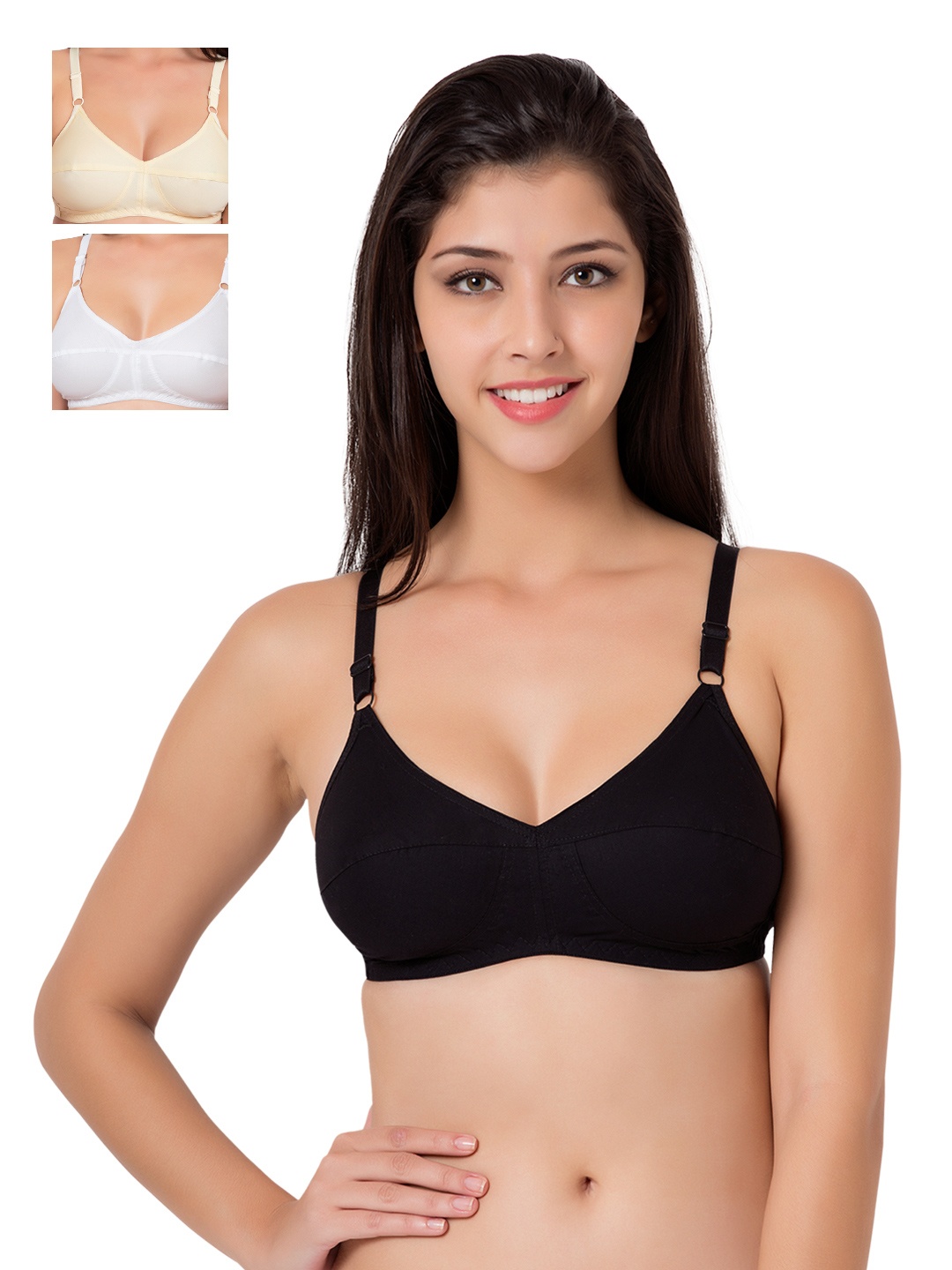 

Souminie Pack of 3 Full-Coverage Bras SLY931, White
