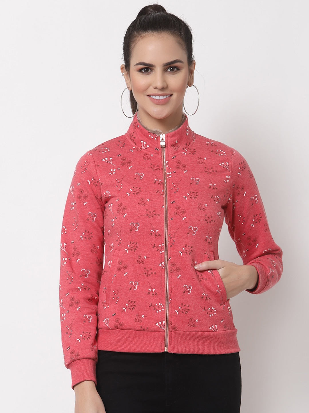 

Juelle Women Coral Printed Sweatshirt