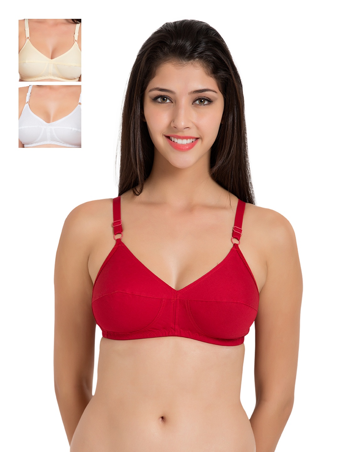 

Souminie Pack of 3 Full-Coverage Bras SLY931, White