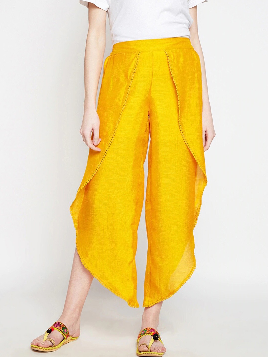 

Be Indi Women Mustard Yellow Flared Palazzos