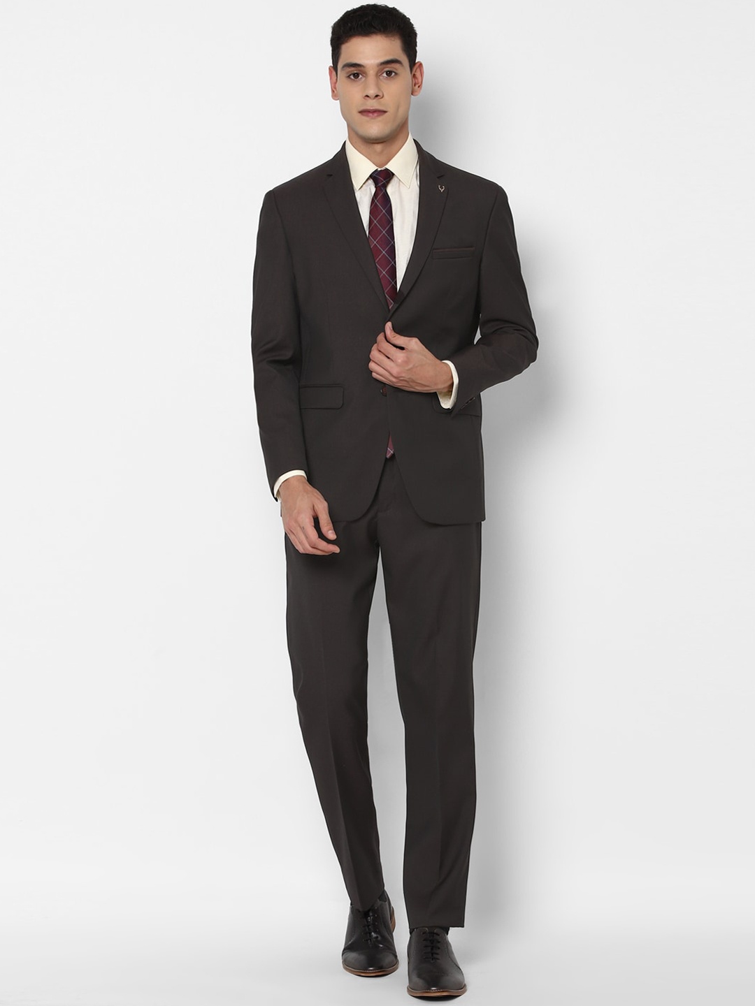 

Allen Solly Men Grey Solid Slim-Fit Single-Breasted Two-Piece Formal Suit