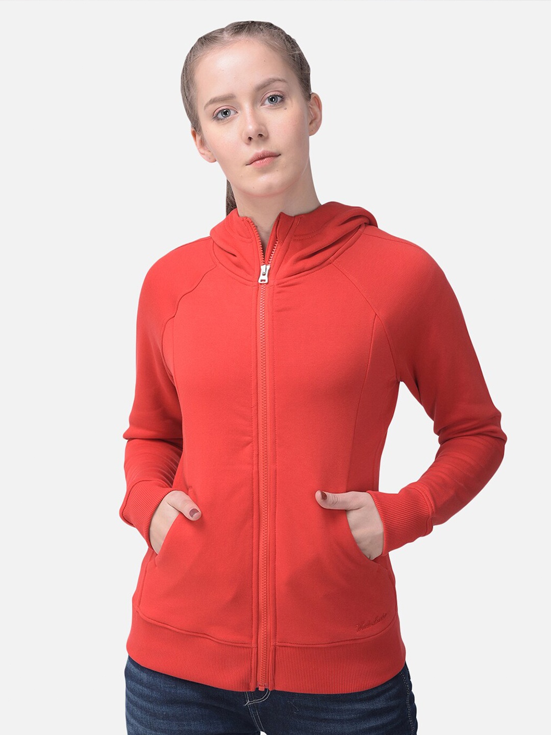 

Woods Women Red Hooded Sweatshirt