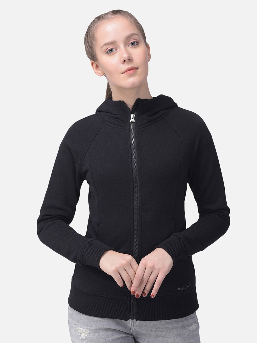 

Woods Women Black Solid Sweatshirt