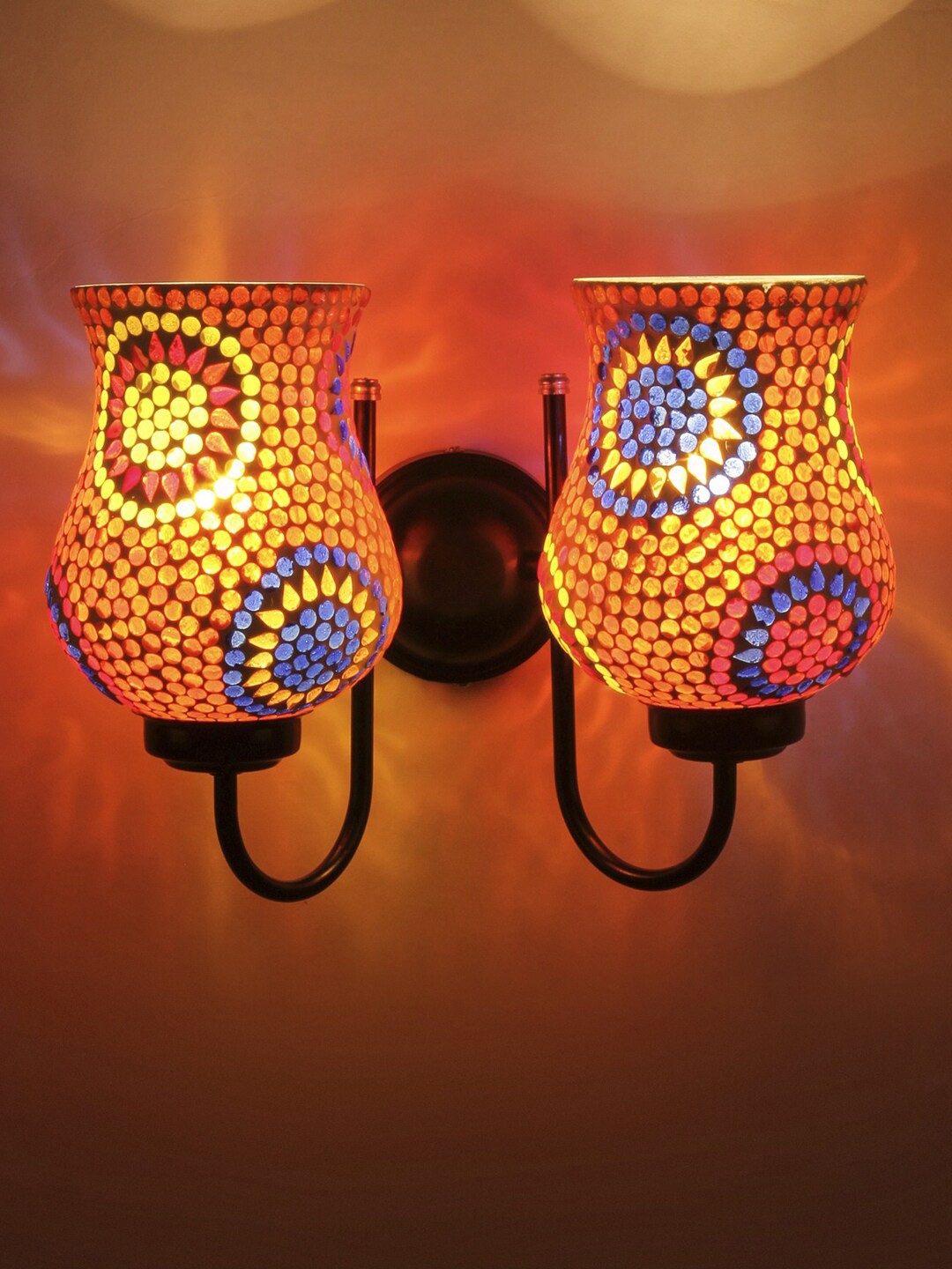 

Devansh Multicoloured Mosaic Glass Wall Lamp, Multi