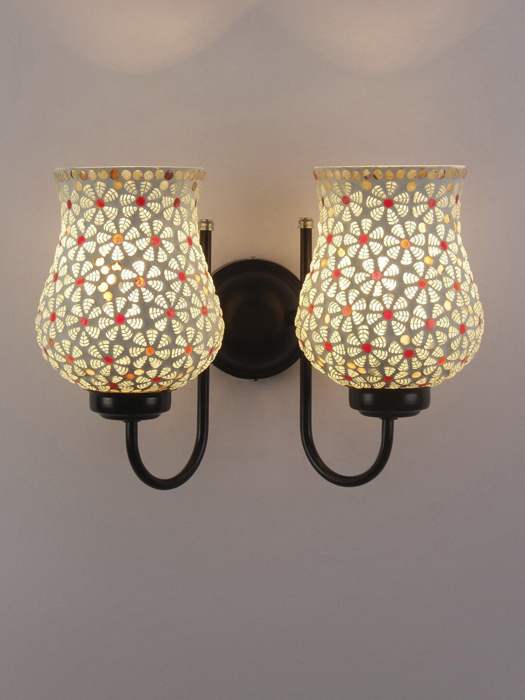 

Devansh Multicolor Mosaic Glass Wall Mounted Lamp, White