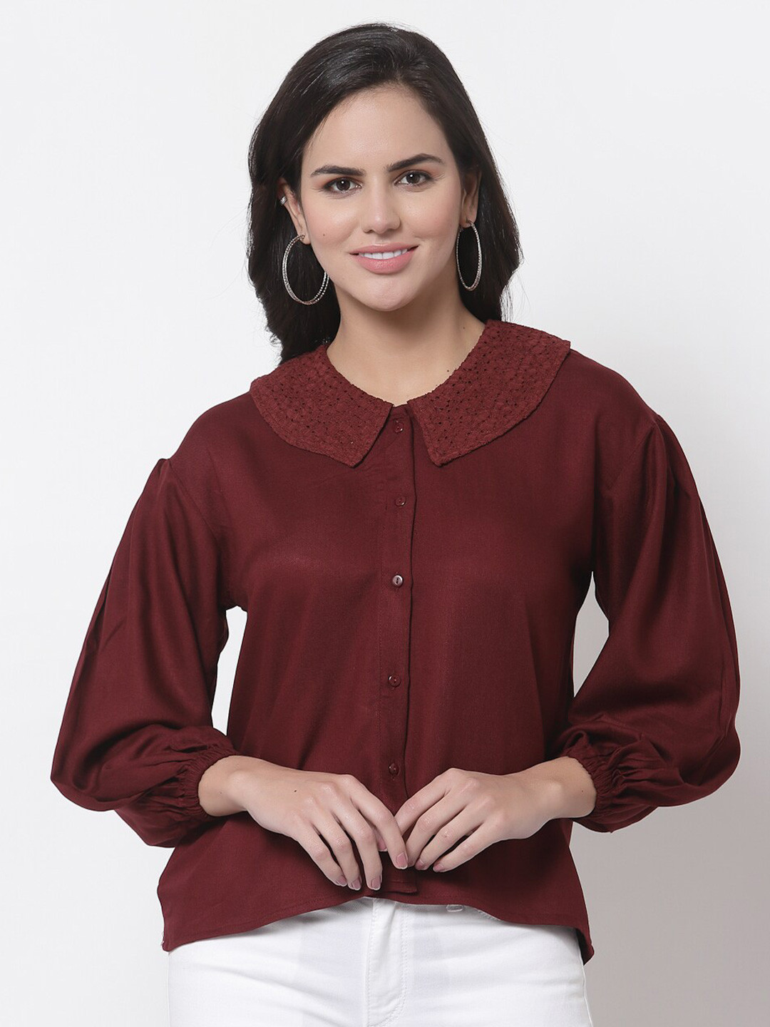 

Style Quotient Women Maroon Comfort Casual Shirt