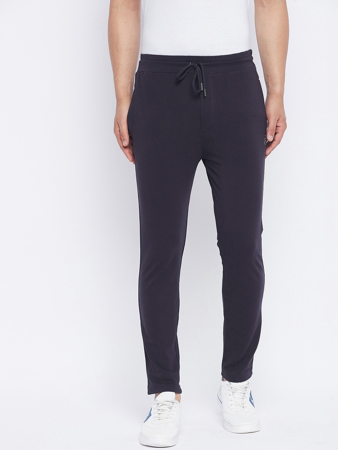 

QUBIC Men Navy Blue Solid Slim-Fit Track Pants