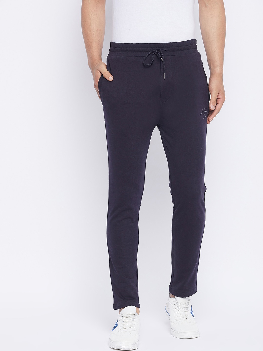 

QUBIC Men Navy Blue Solid Slim-Fit Track Pants
