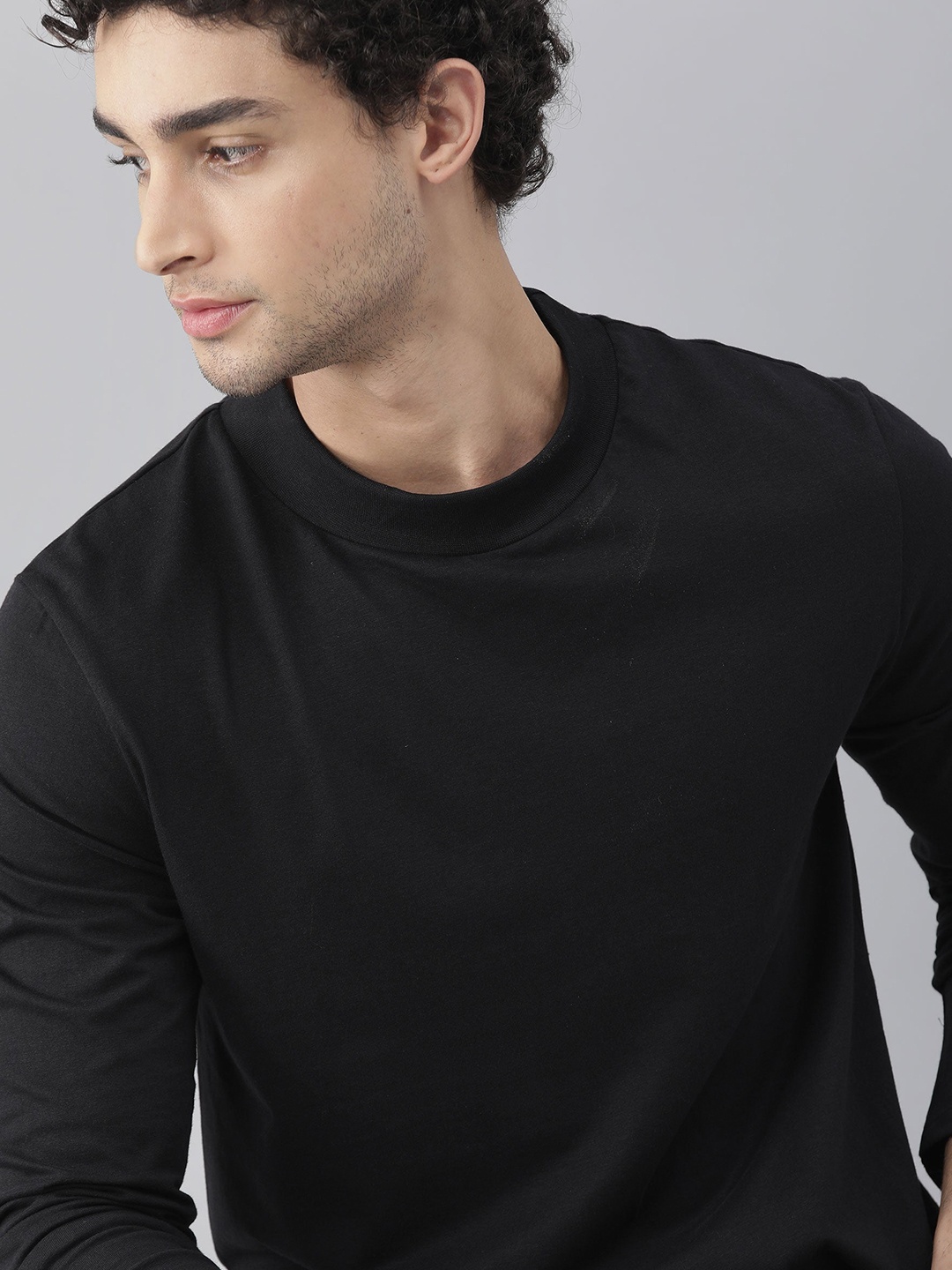 

RARE RABBIT Men Rings-4 Slim Fit Solid Polo Collar T-Shirt, Black
