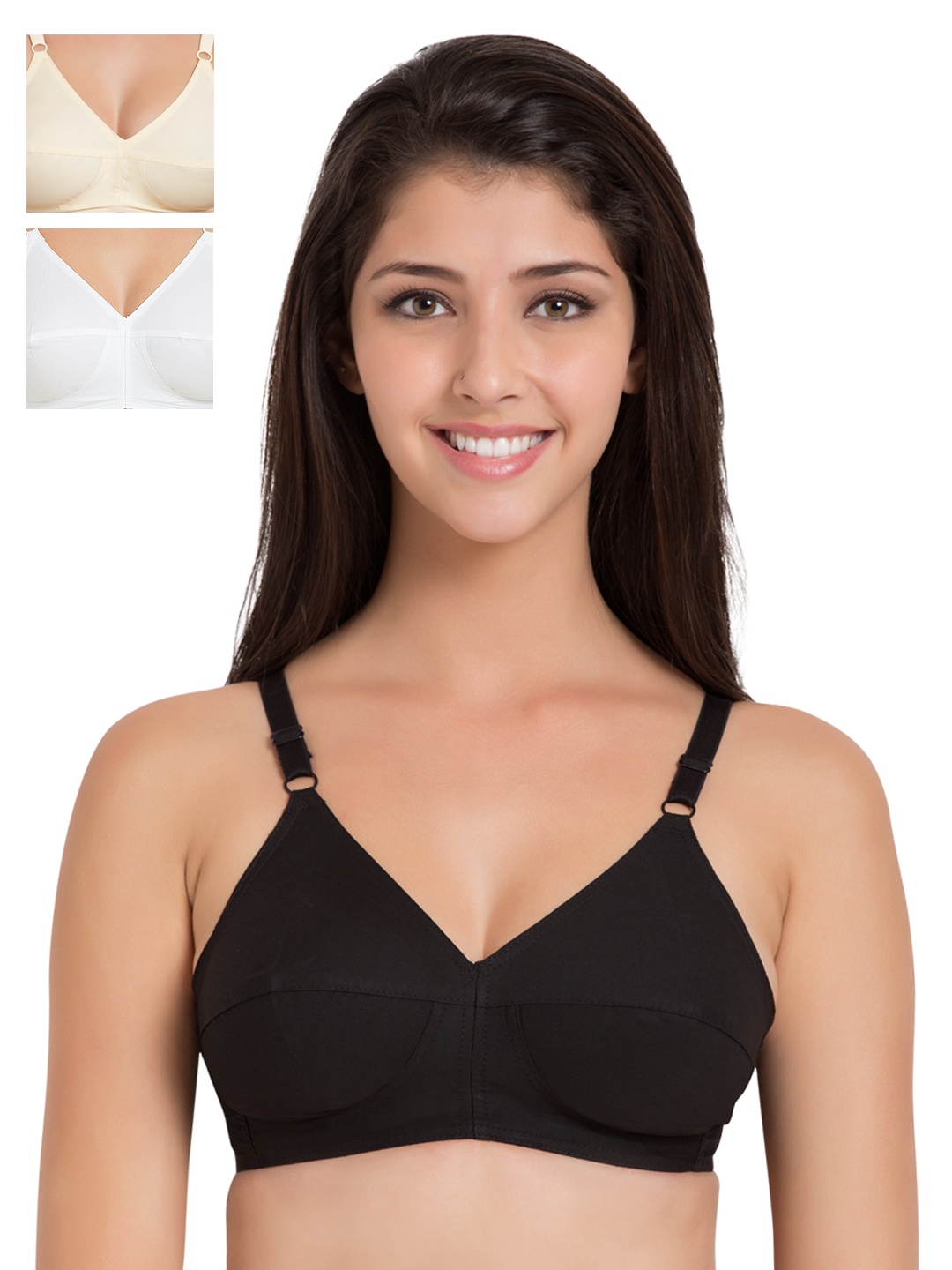 

Souminie Pack of 3 Full-Coverage Bras SLY933, Black