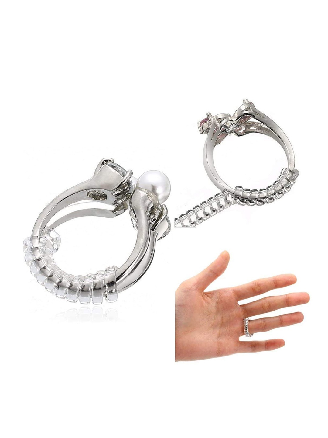

Yellow Chimes Woman Set of 20 Transparent Ring Adjuster