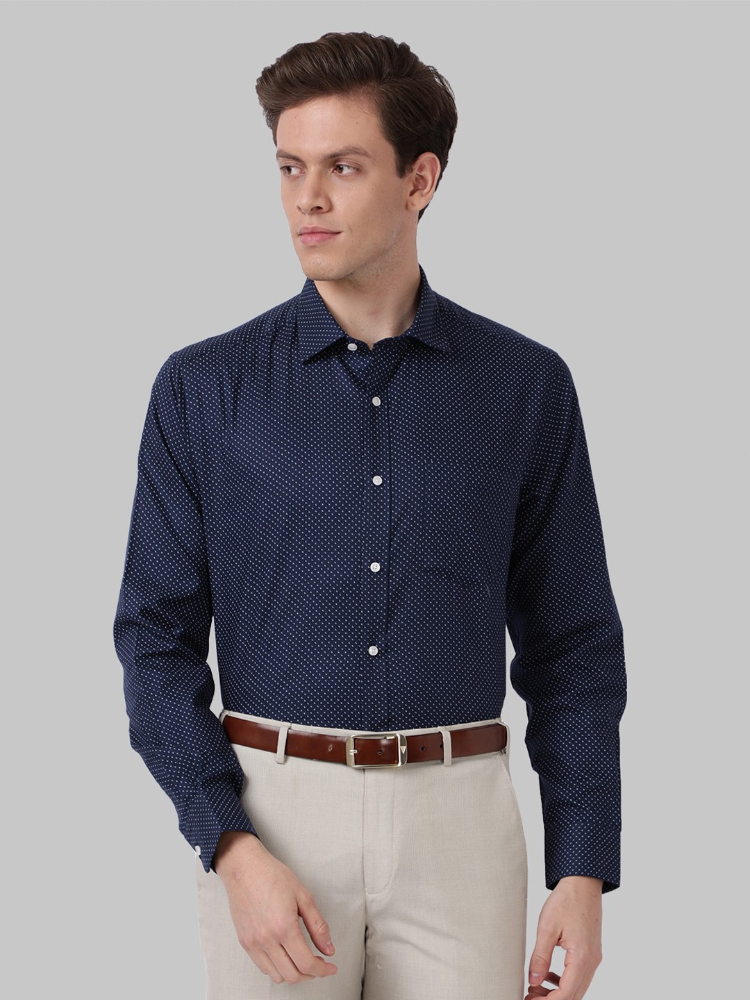 

Park Avenue Men Blue Printed Formal Shirt