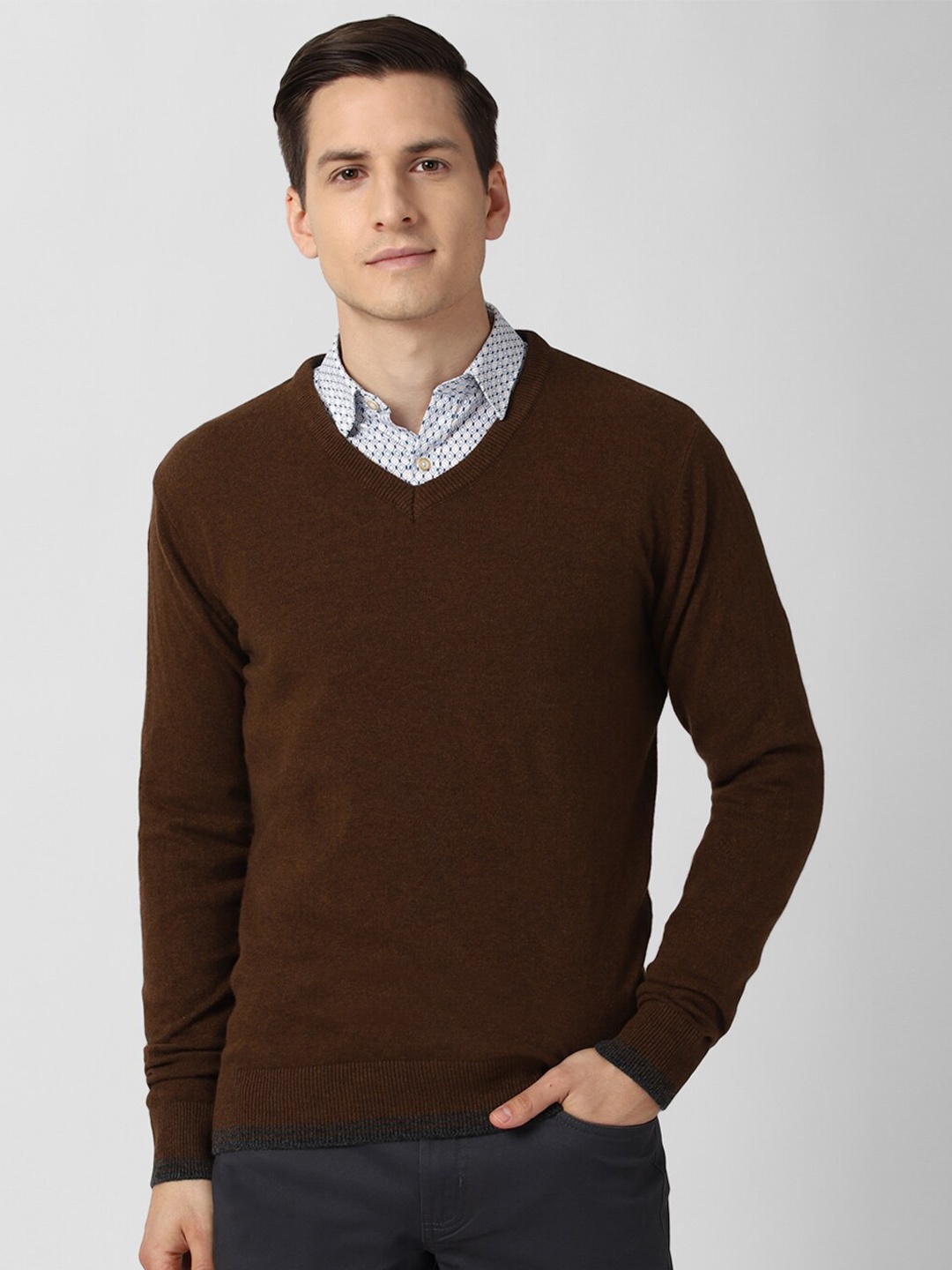 

Peter England Casuals Men Brown Pullover