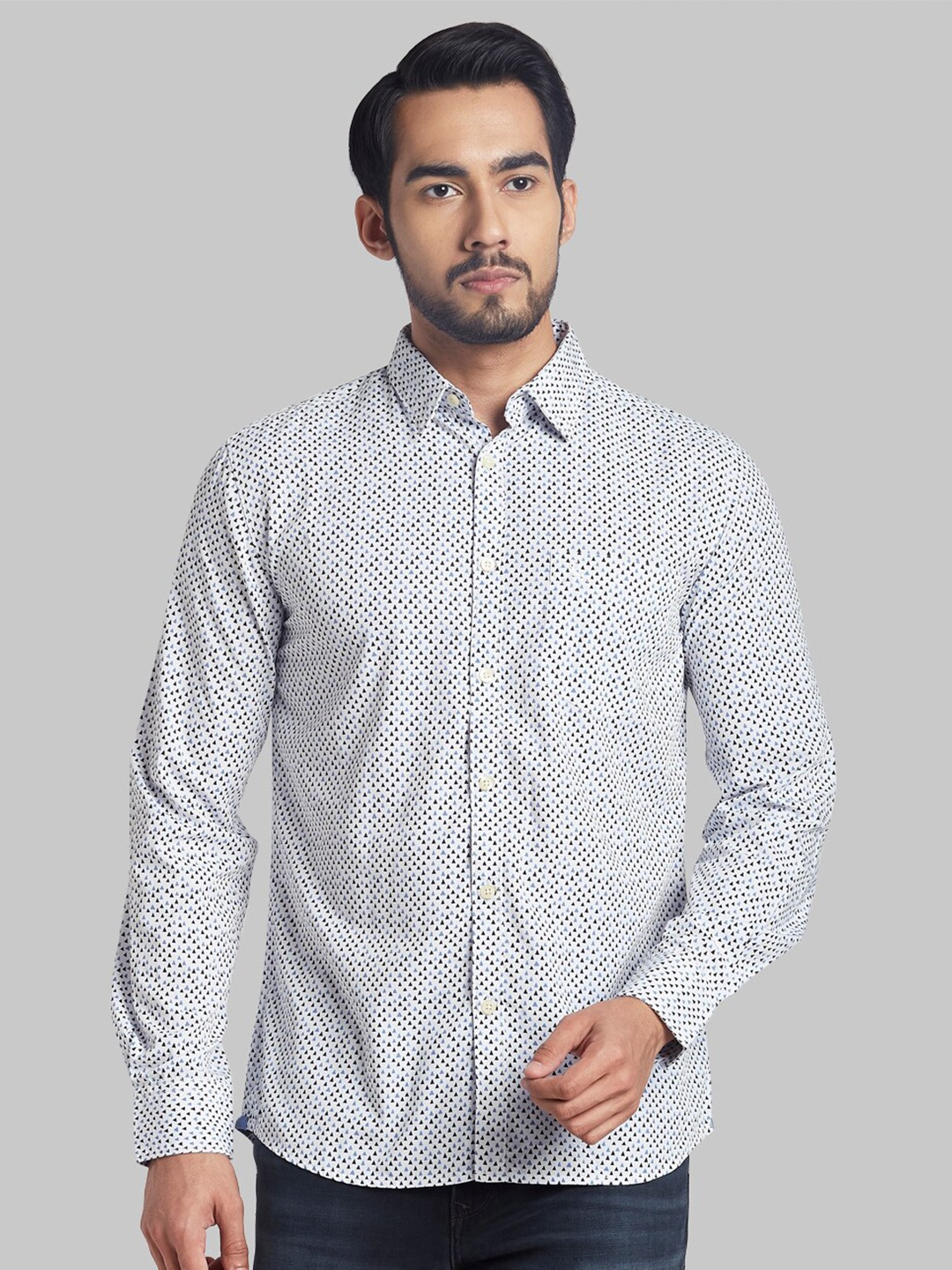 

Parx Men White Slim Fit Printed Casual Shirt