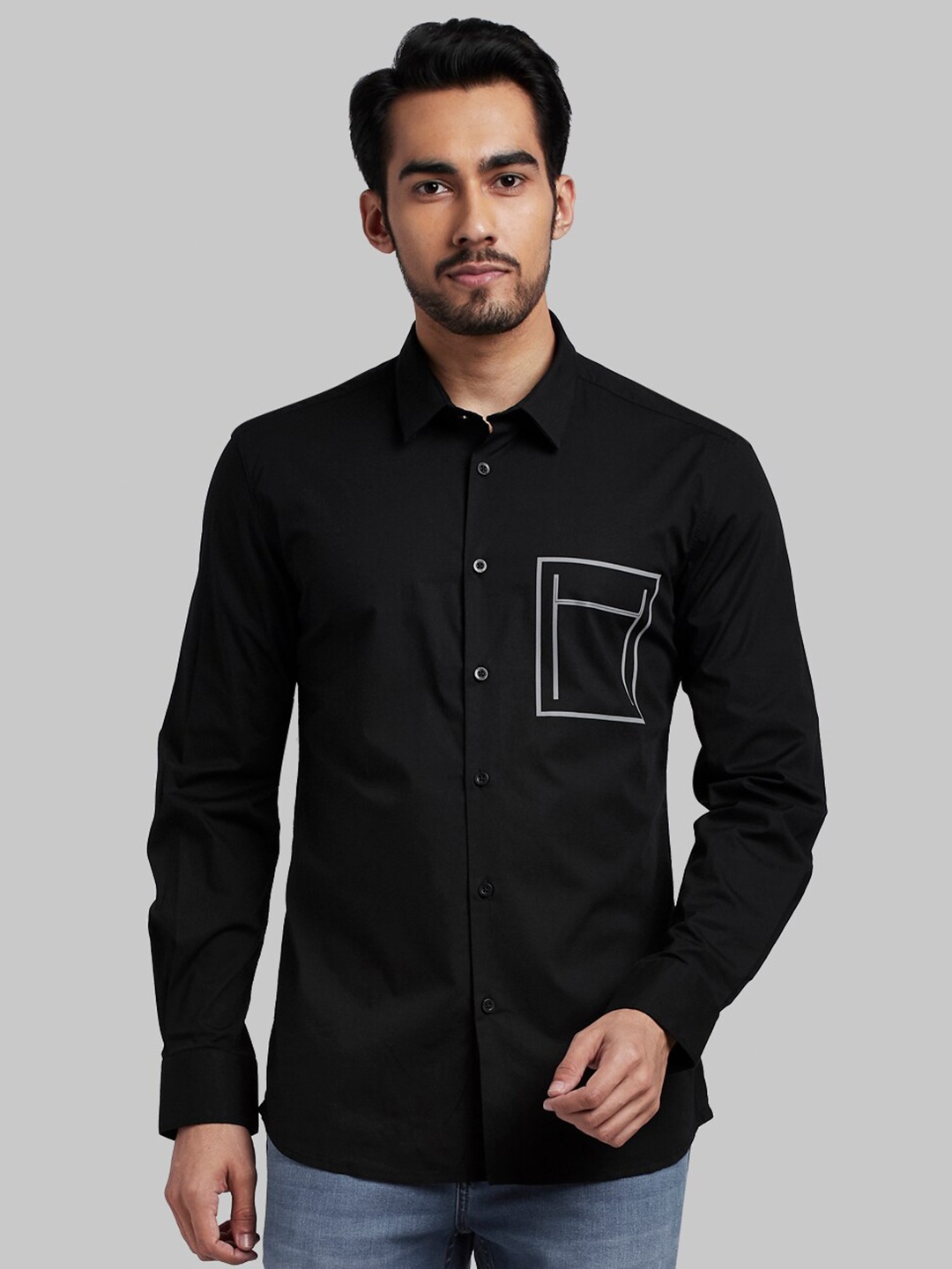 

Parx Men Black Slim Fit Casual Shirt