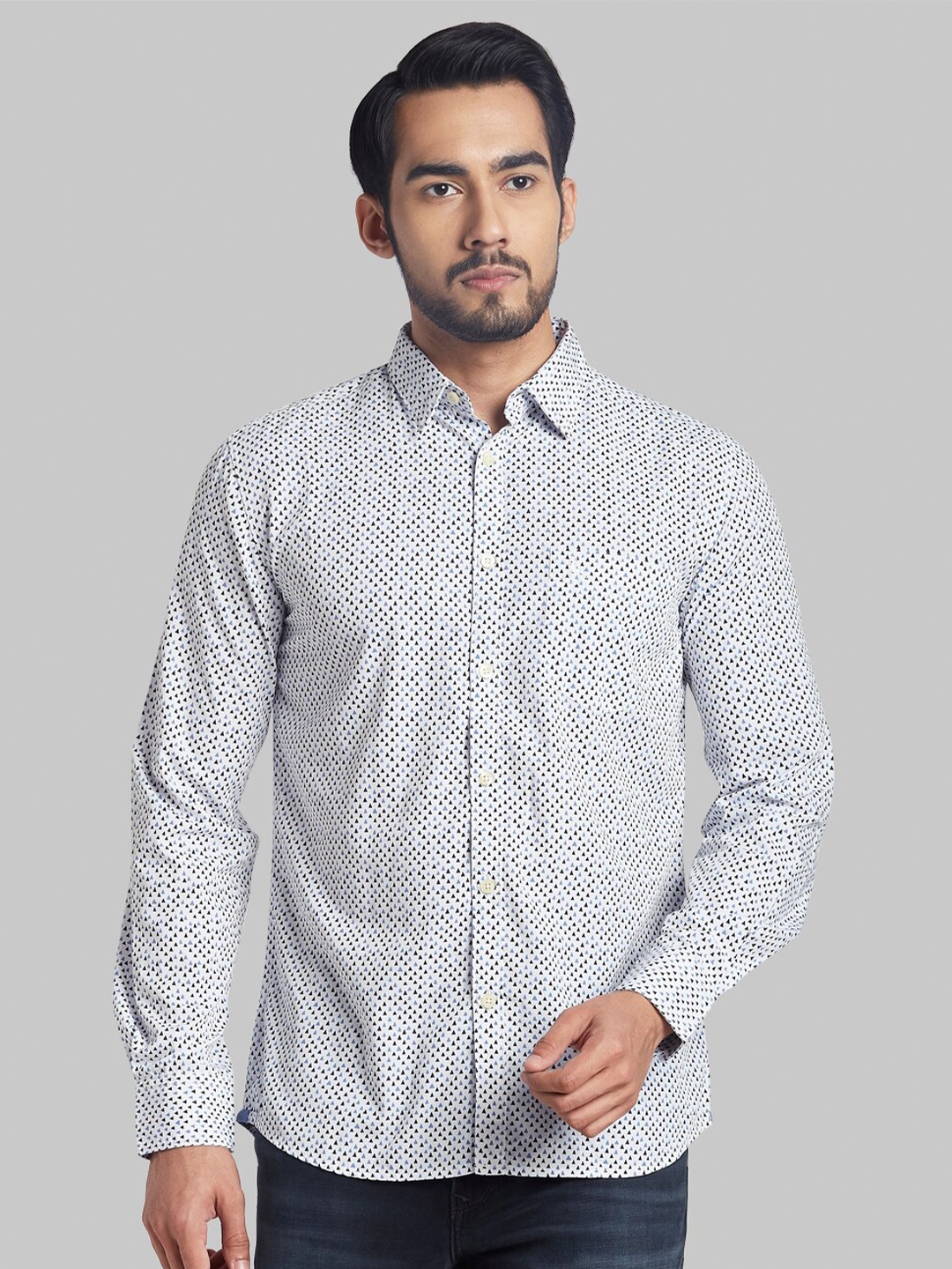 

Parx Men White Slim Fit Printed Casual Shirt