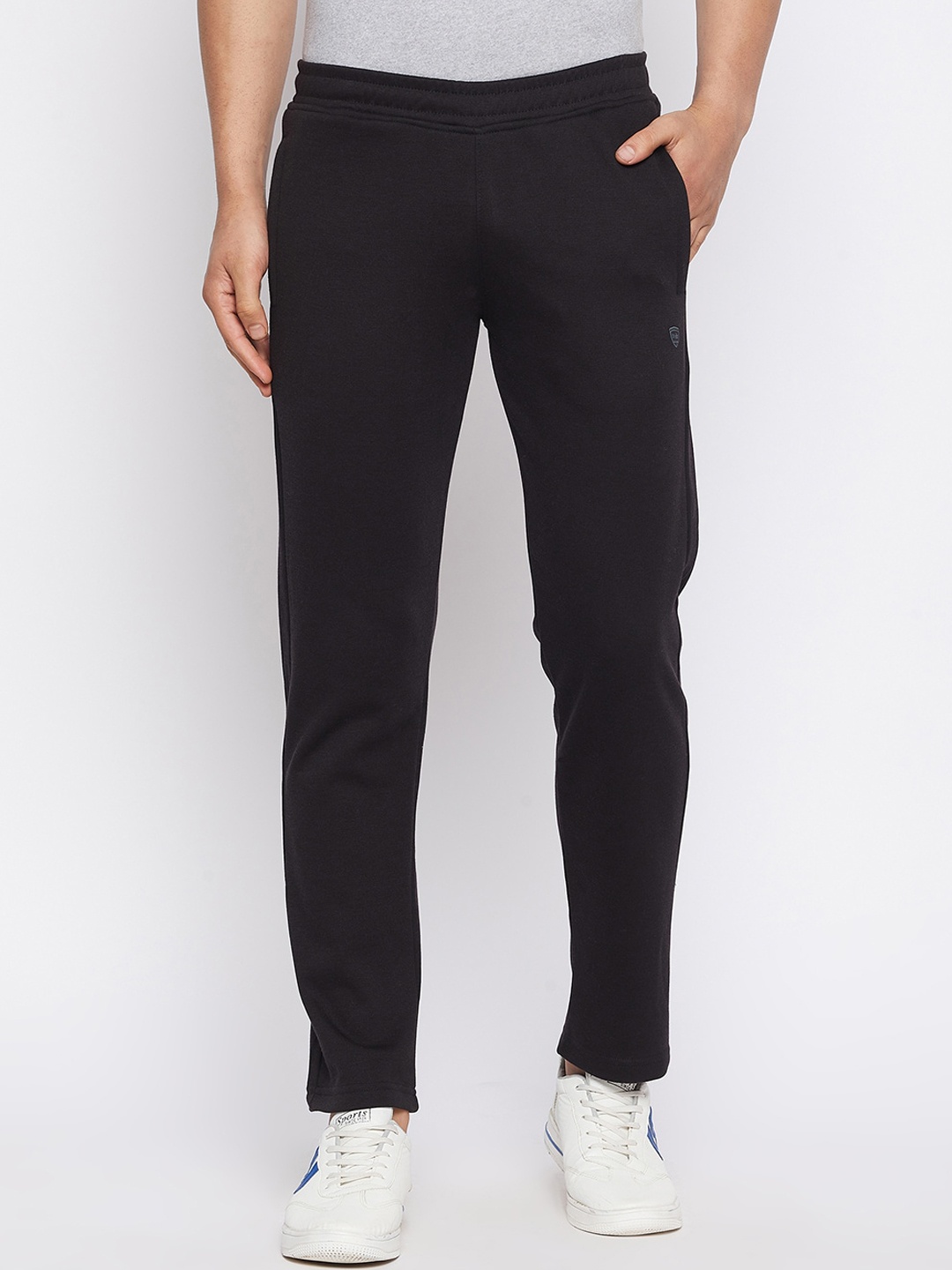 

Okane Men Black Solid Track Pants