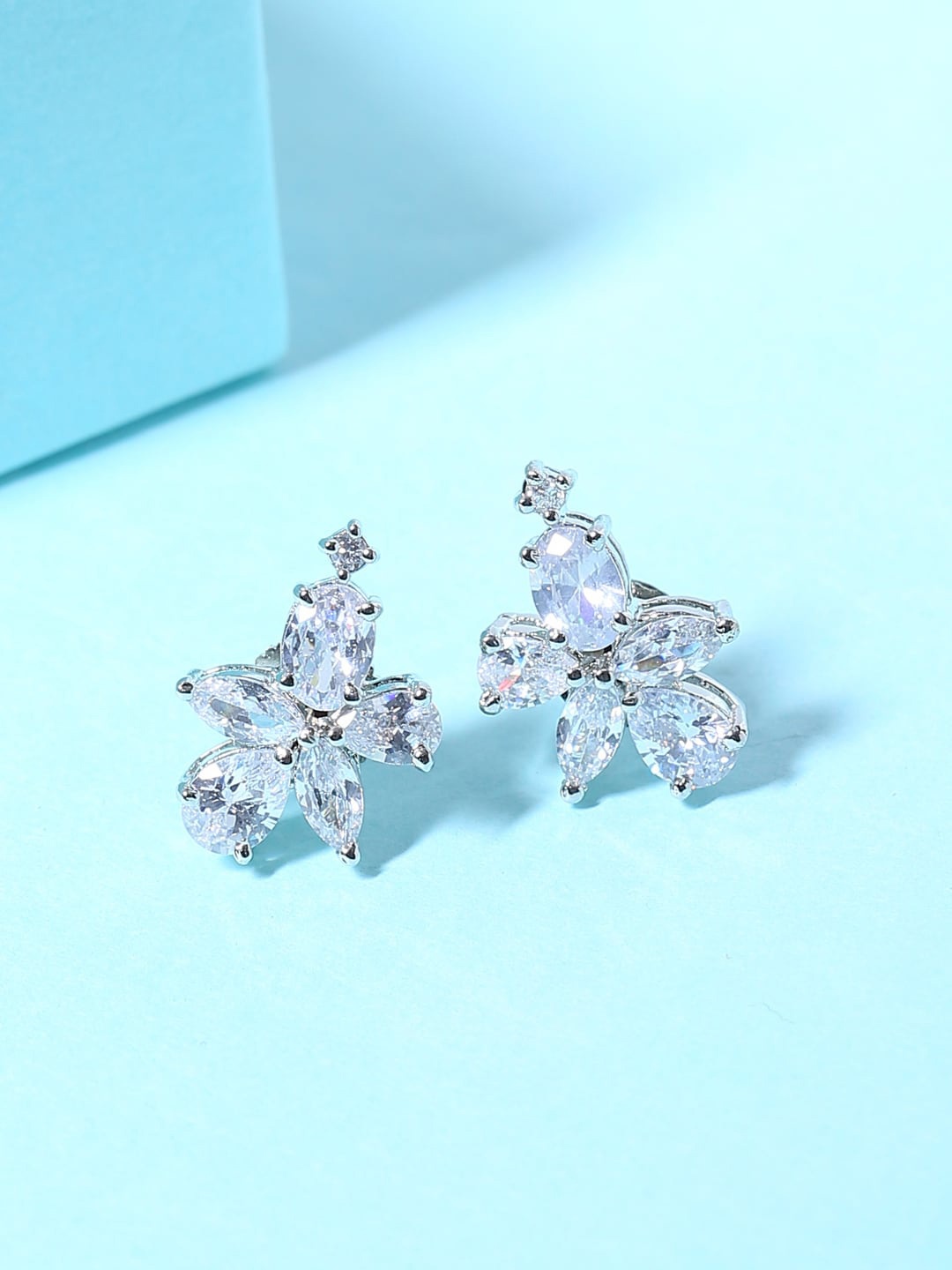 

Shoshaa Silver-Toned Contemporary Studs Earrings