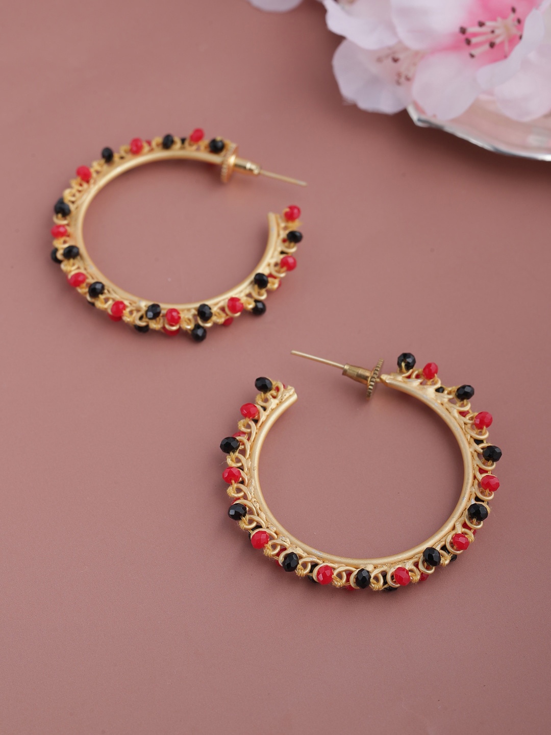 

Shoshaa Gold-Toned Circular Hoop Earrings