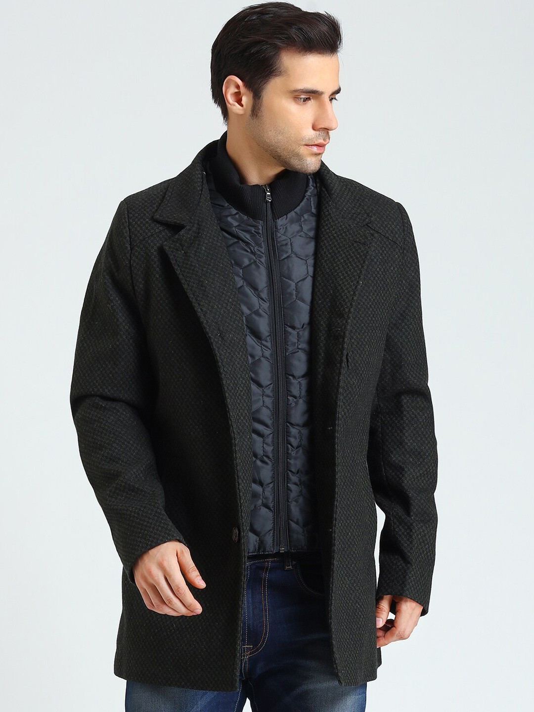 

LURE URBAN Men Olive Green Winter Stylish Coat