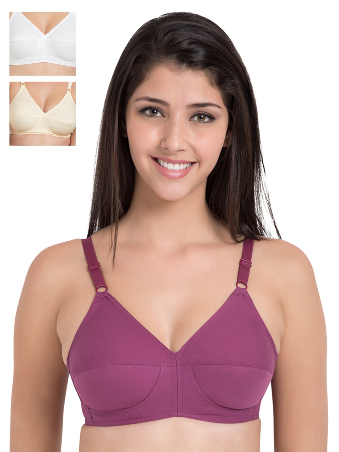 

Souminie Pack of 3 Full-Coverage Bras SLY933, White