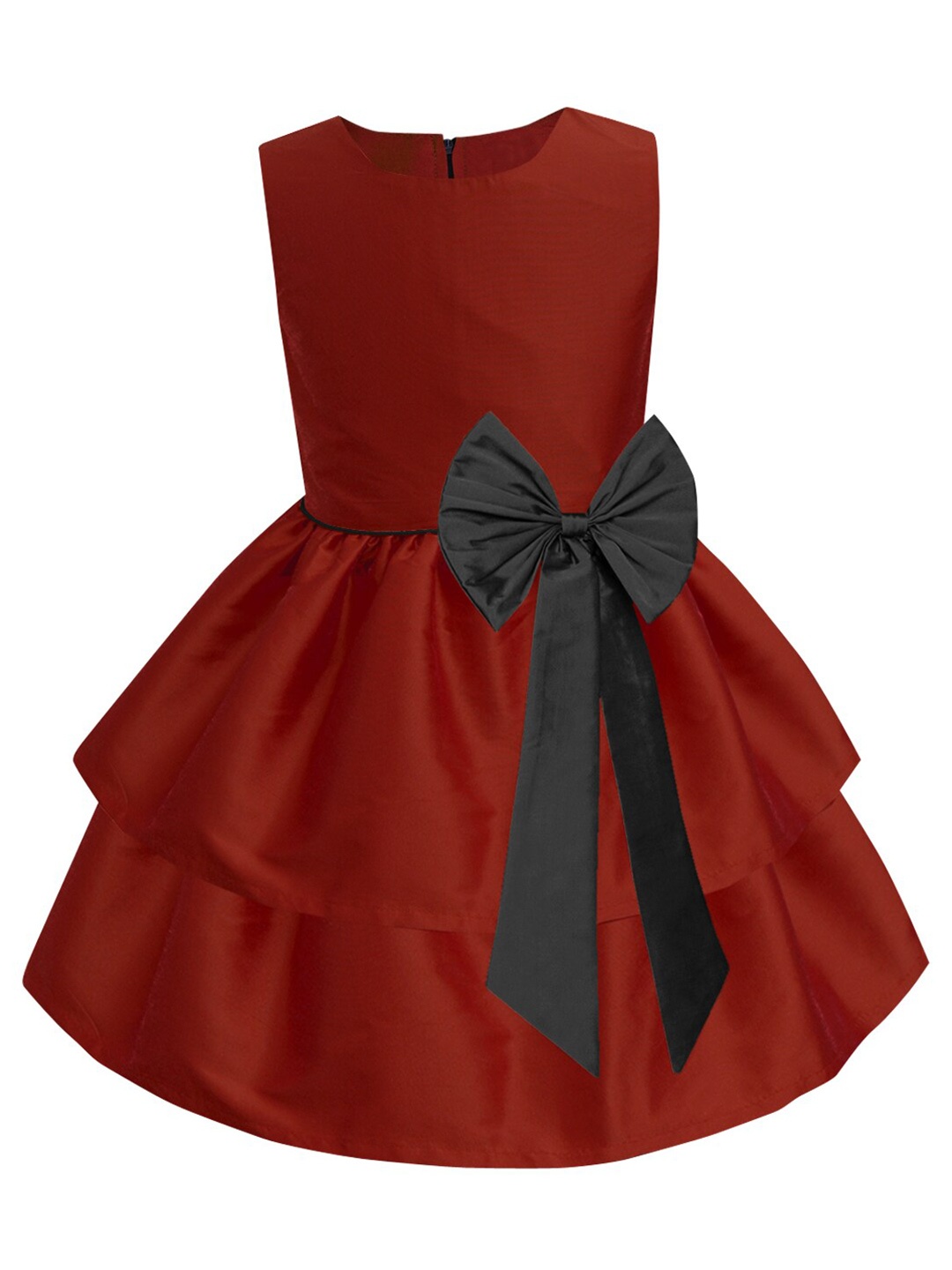 

A.T.U.N. Maroon & Black Layered Dress