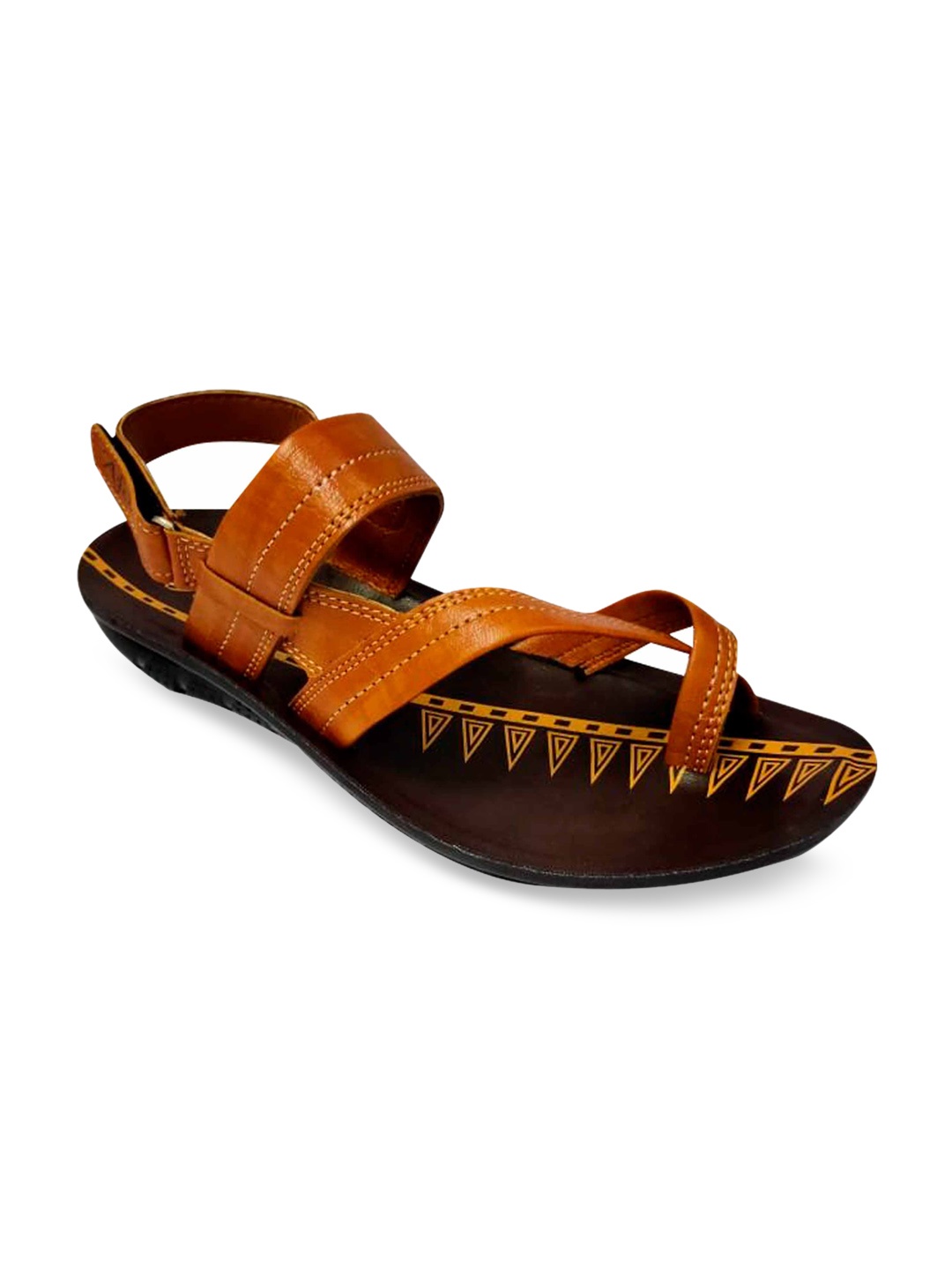 

Ajanta Men Tan Textured Comfort Sandal