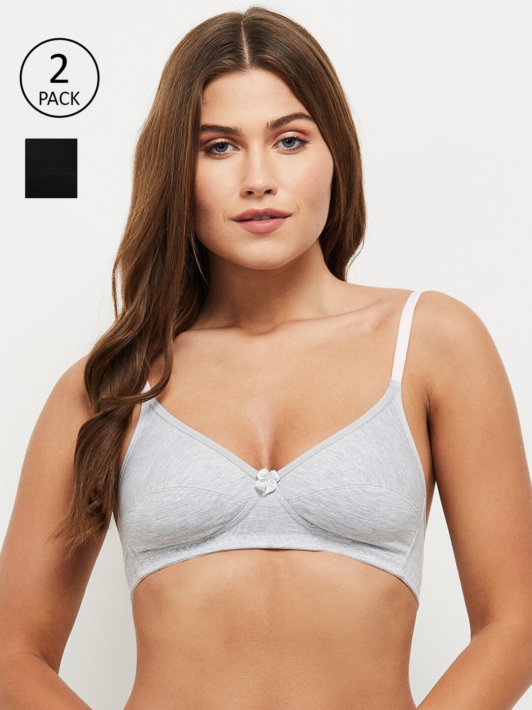 

max Grey Melange & Black Bra - Lightly Padded