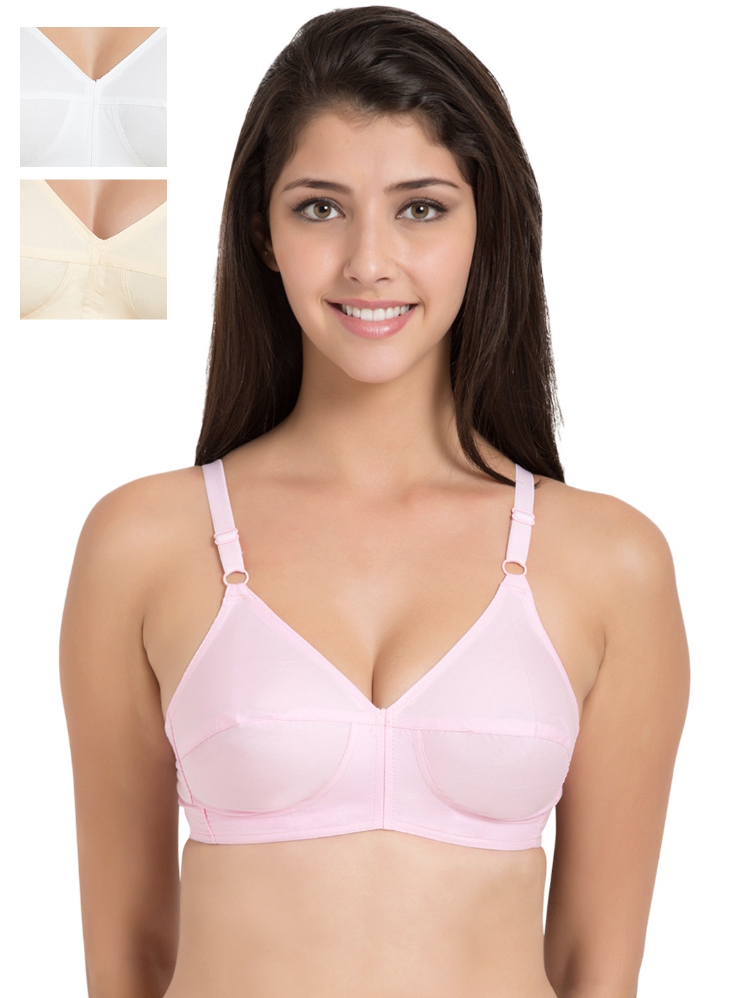 

Souminie Pack of 3 Full-Coverage Bras SLY933, Pink