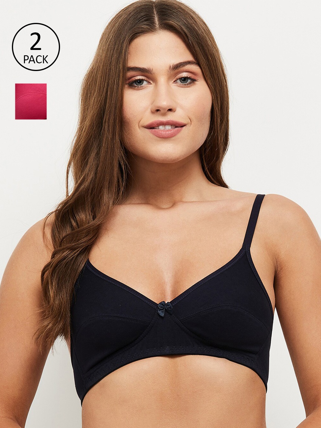 

max Pack of 2 Bra Lightly Padded, Fuchsia
