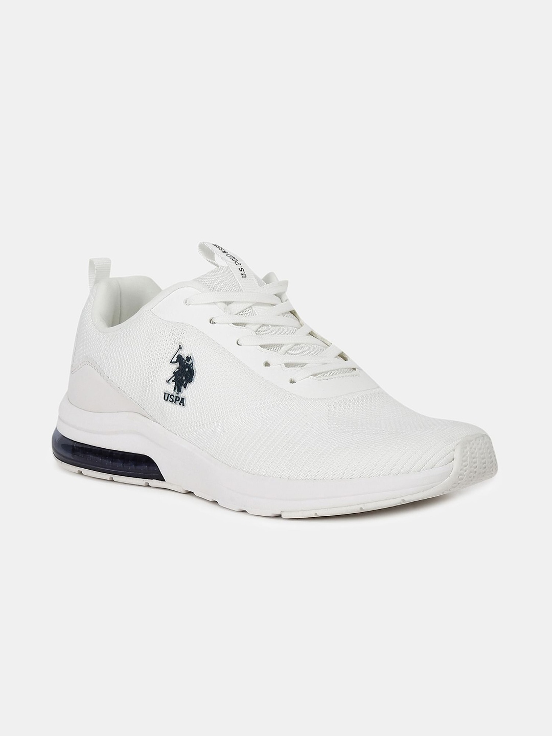 

U S Polo Assn Men Off White Textile Walking Shoes