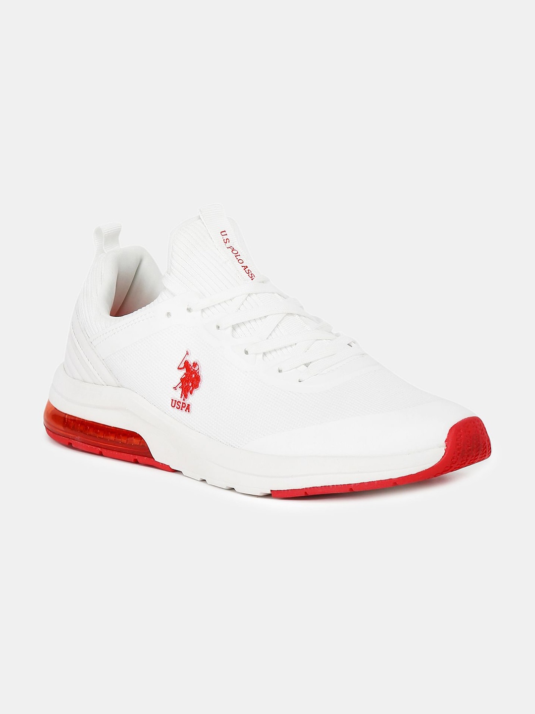 

U S Polo Assn Men Off White Textile Walking Shoes