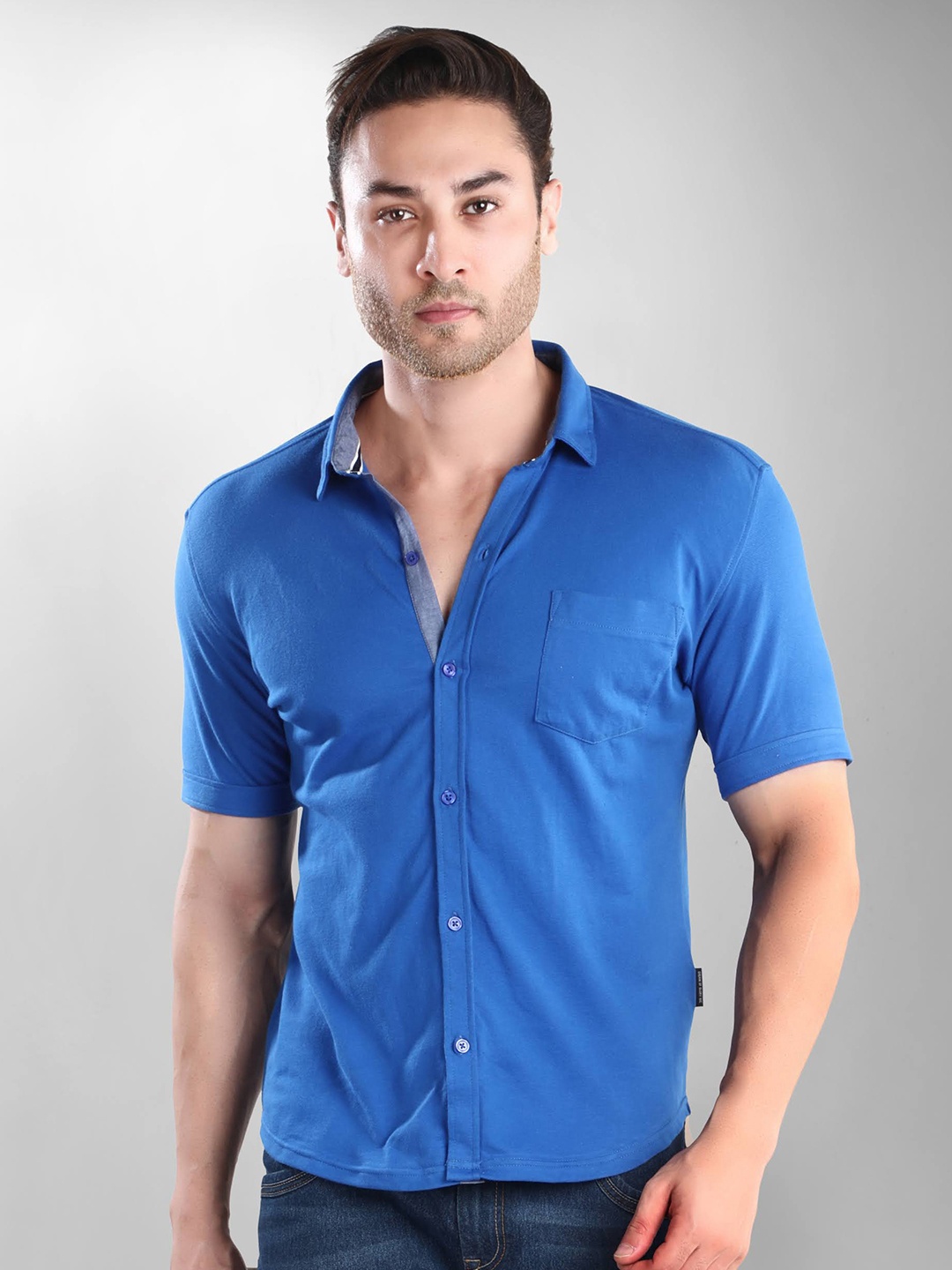 

Dream of Glory Inc Men Blue Casual Shirt