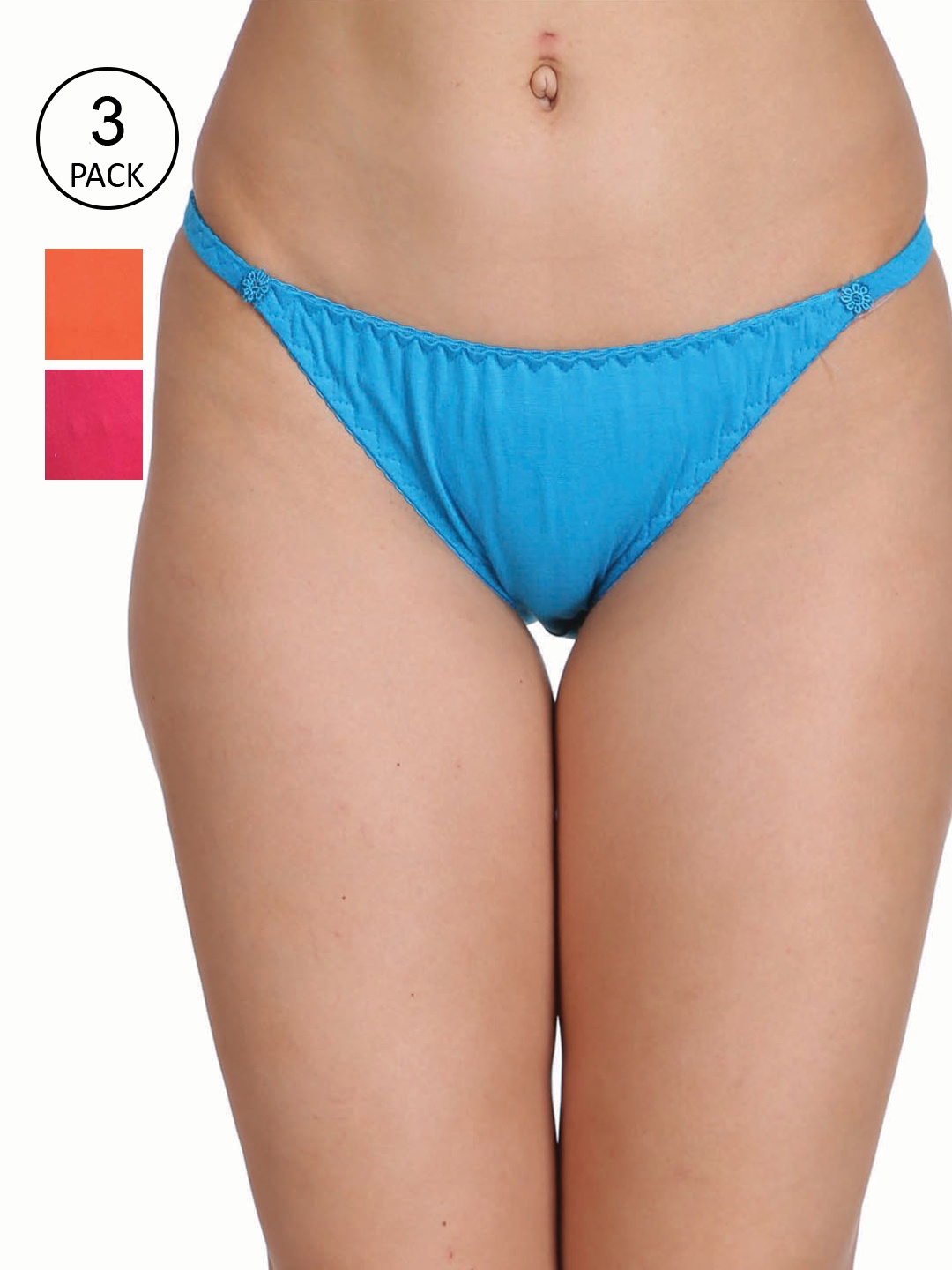 

Reveira Women Pack Of 3 Assorted Cotton Bikini Briefs