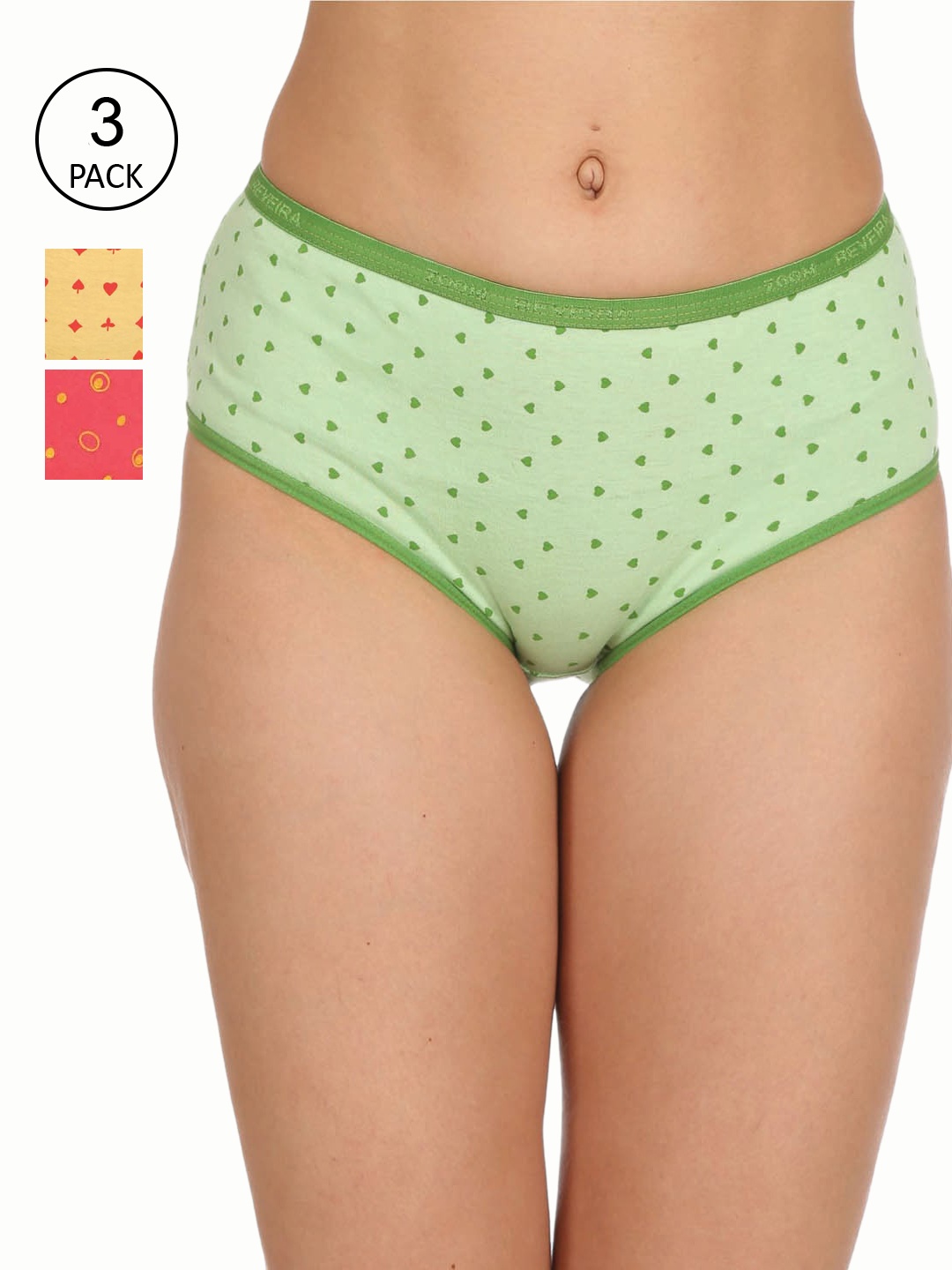 

Reveira Women Pack Of 3 Assorted Cotton Hipster Briefs