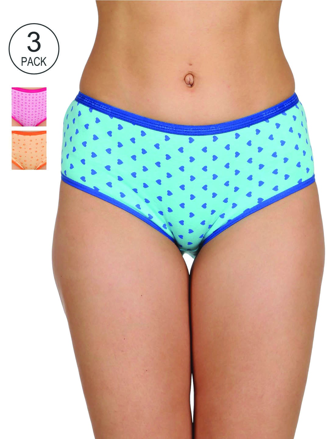 

Reveira Women Pack Of 3 Assorted Cotton Basic Briefs