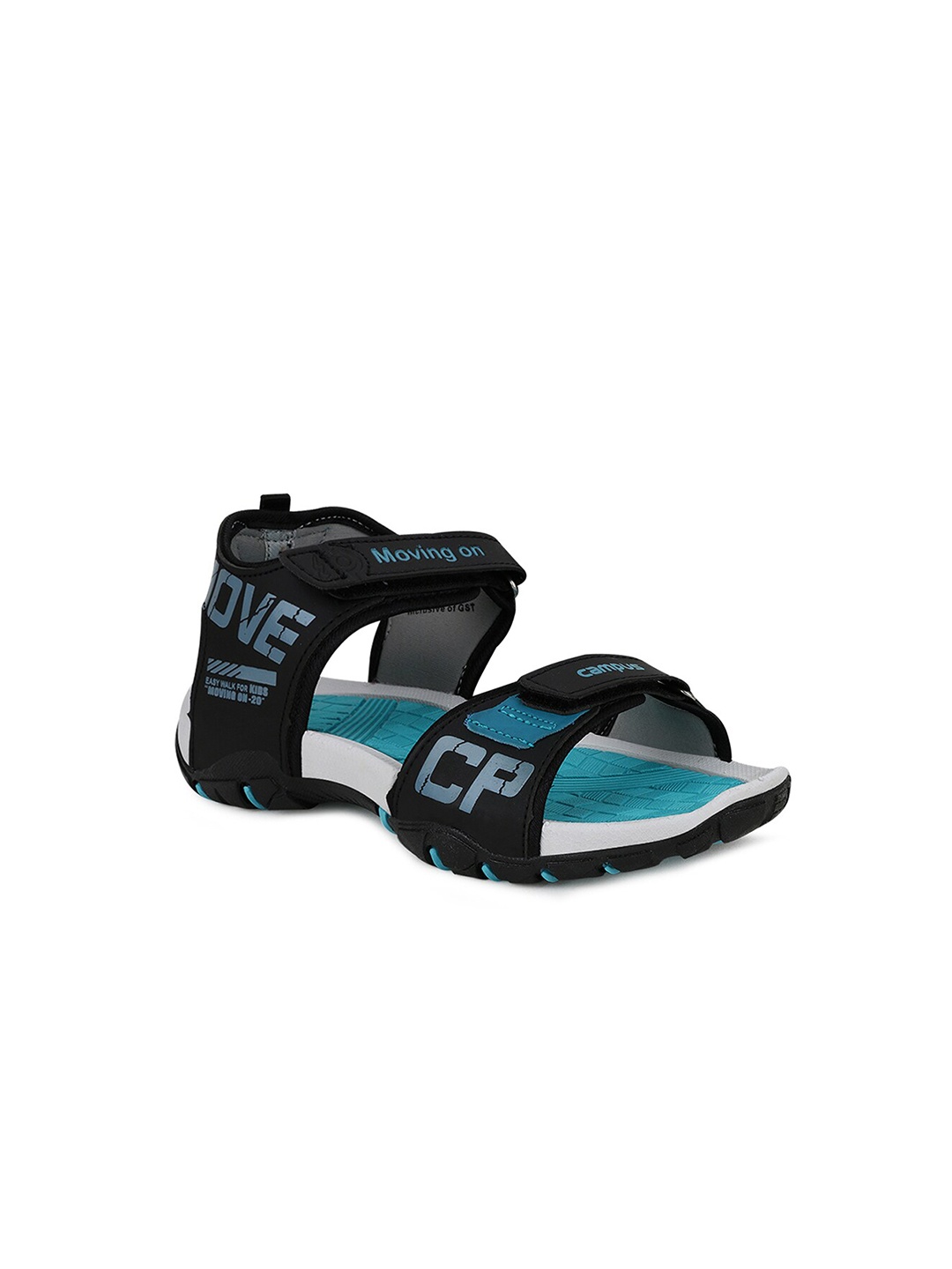 

Campus Kids Black & Turquoise Blue Sports Sandals