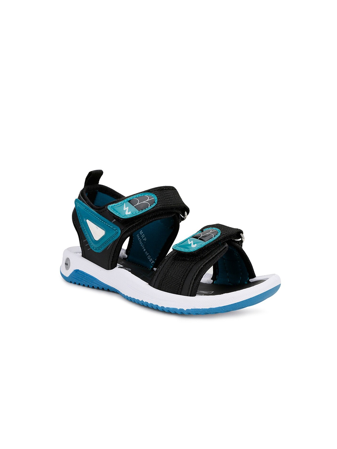 

Campus Kids Black & Teal Printed Sports Sandals