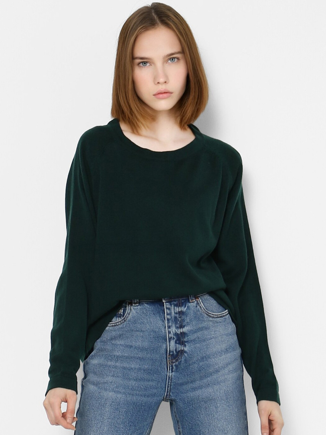 

ONLY Women Green Acrylic Pullover