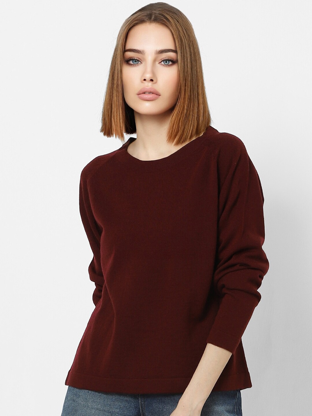 

ONLY Women Maroon Pullover
