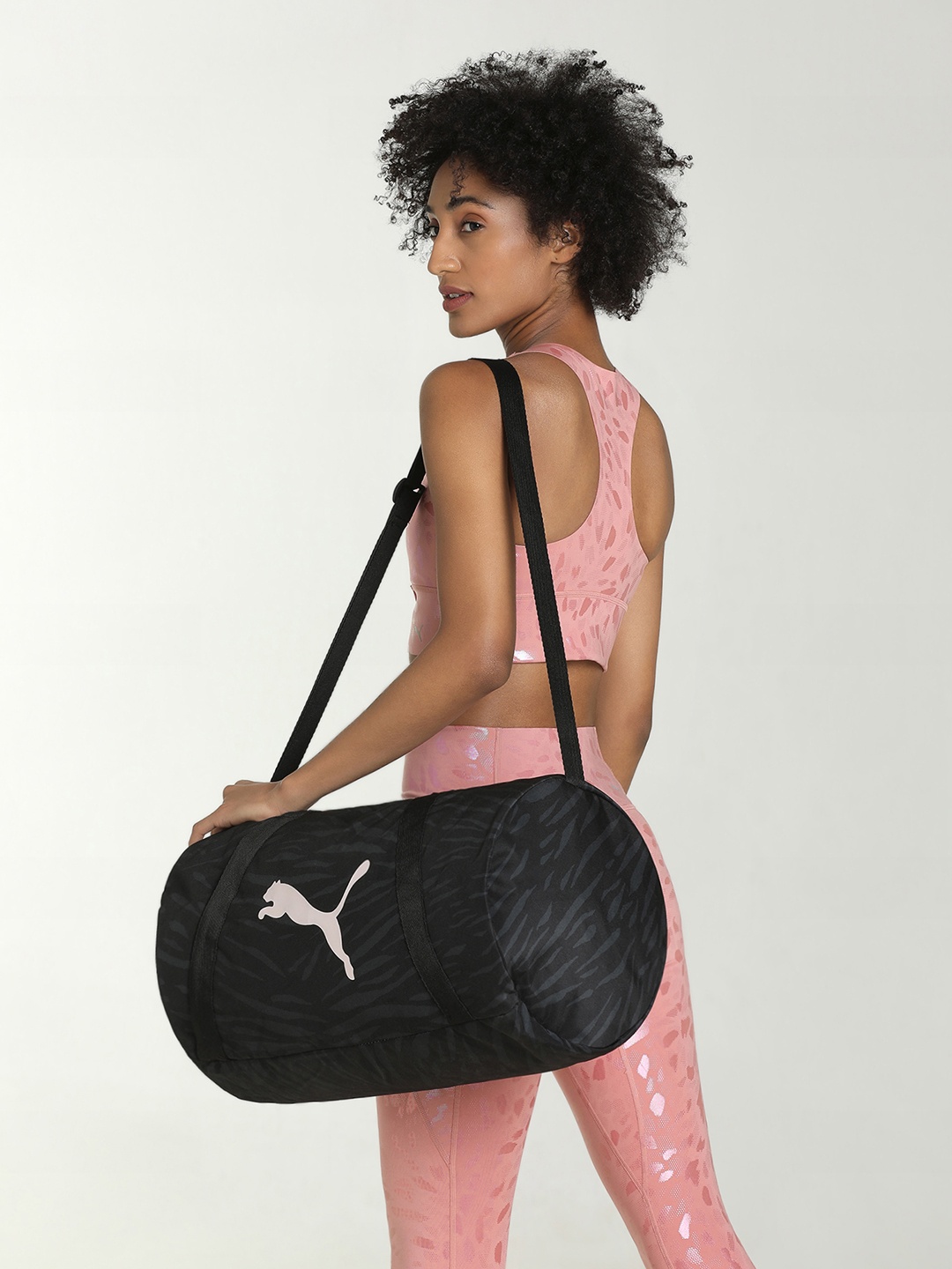 

Puma Women Black Brandlogo Printed Athletic Essential Duffel Bag, Blue