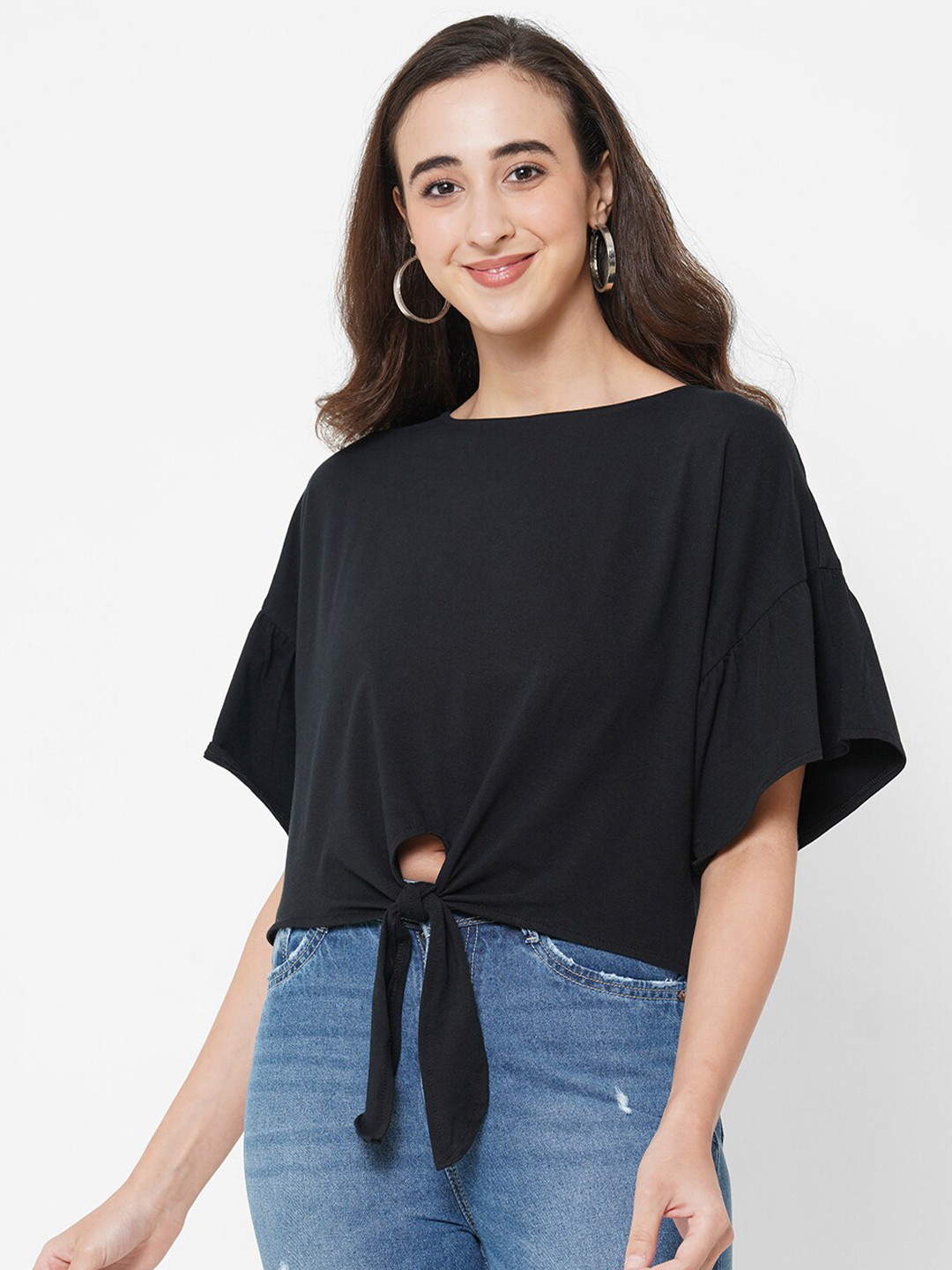 

PAPA BRANDS Black Extended Sleeves Top
