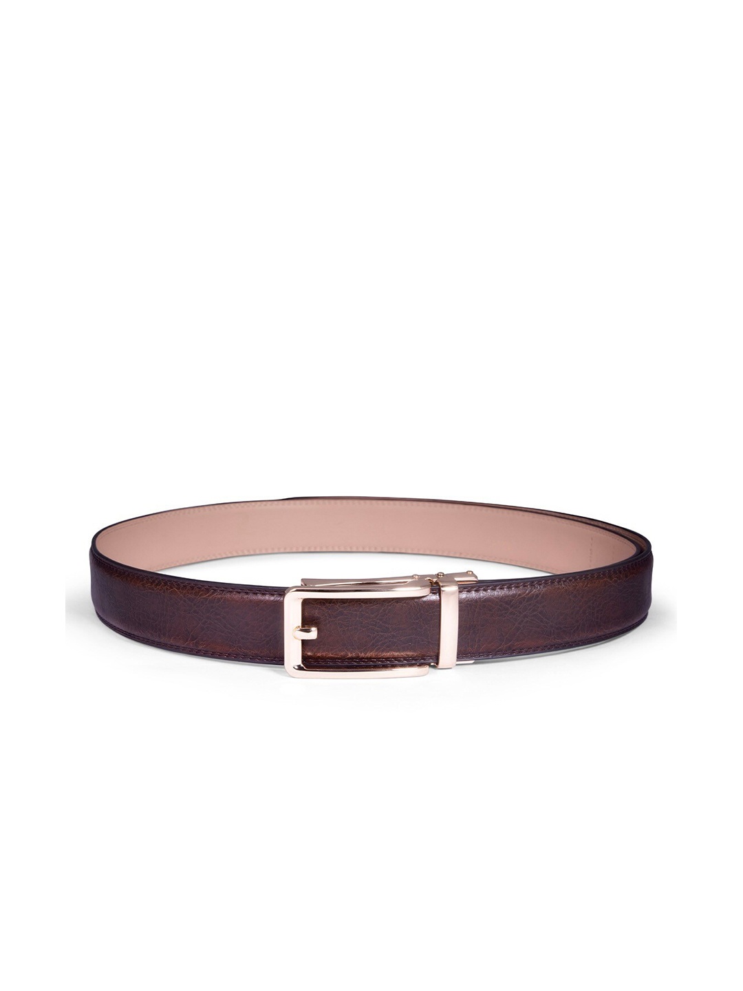 

ELOPPE Men Brown Textured Leather Formal Belt