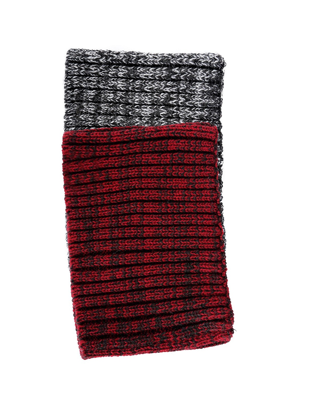 

Bharatasya Men Black & Maroon Pack Of 2 Woolen Beanies